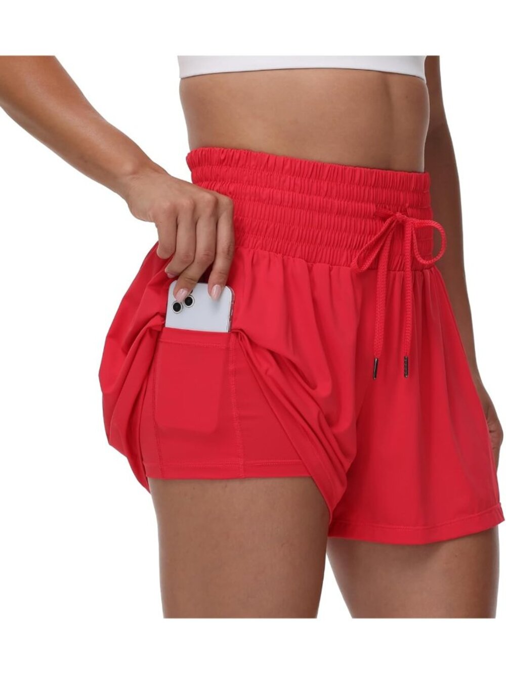 High Waist Flowy Athletic Shorts for Women - Gym, Workout, Running, Casual